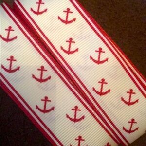 5/$24 grosgrain Ribbon 7/8” 5 yards anchor sail